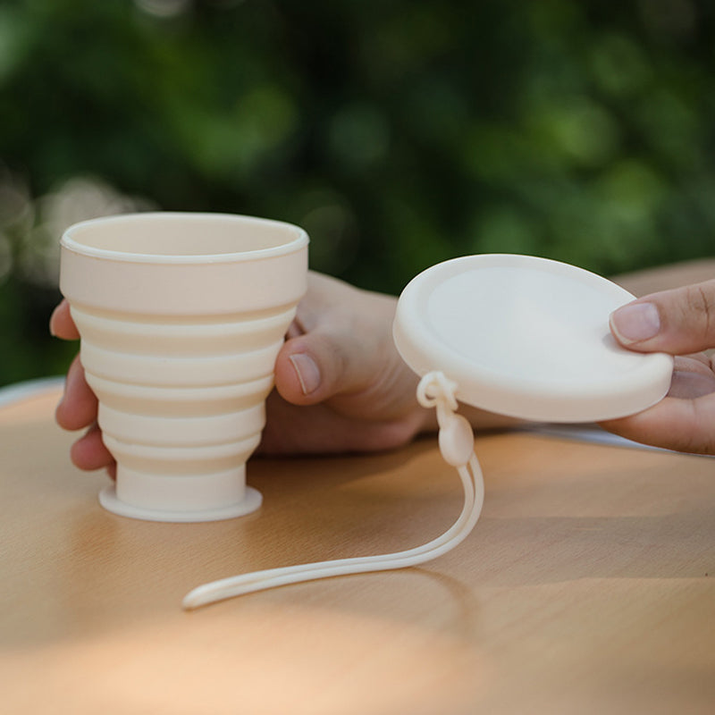 Silicone Collapsible Travel Cup with Lid & Lanyard - Image 5
